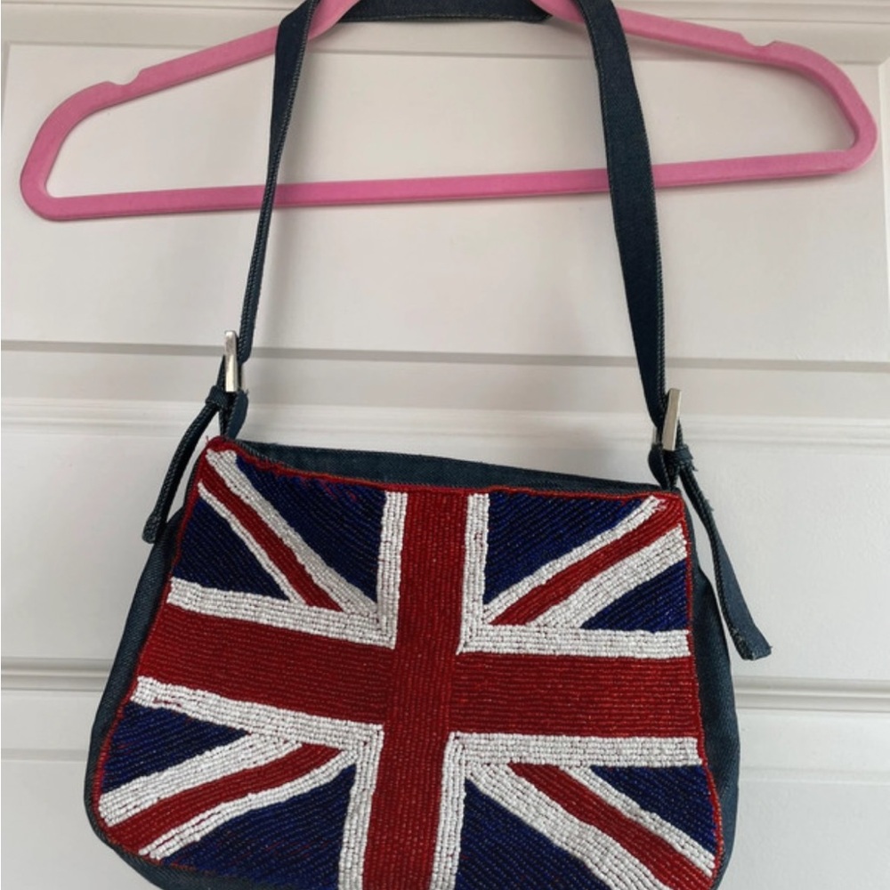 IN SEARCH OF Union Jack Beaded Shoulder Bag